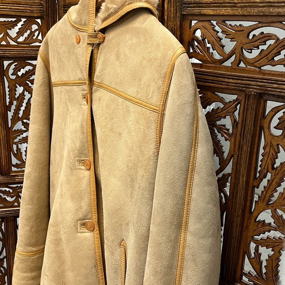Shearling /Leather Hooded Jacket - image 2